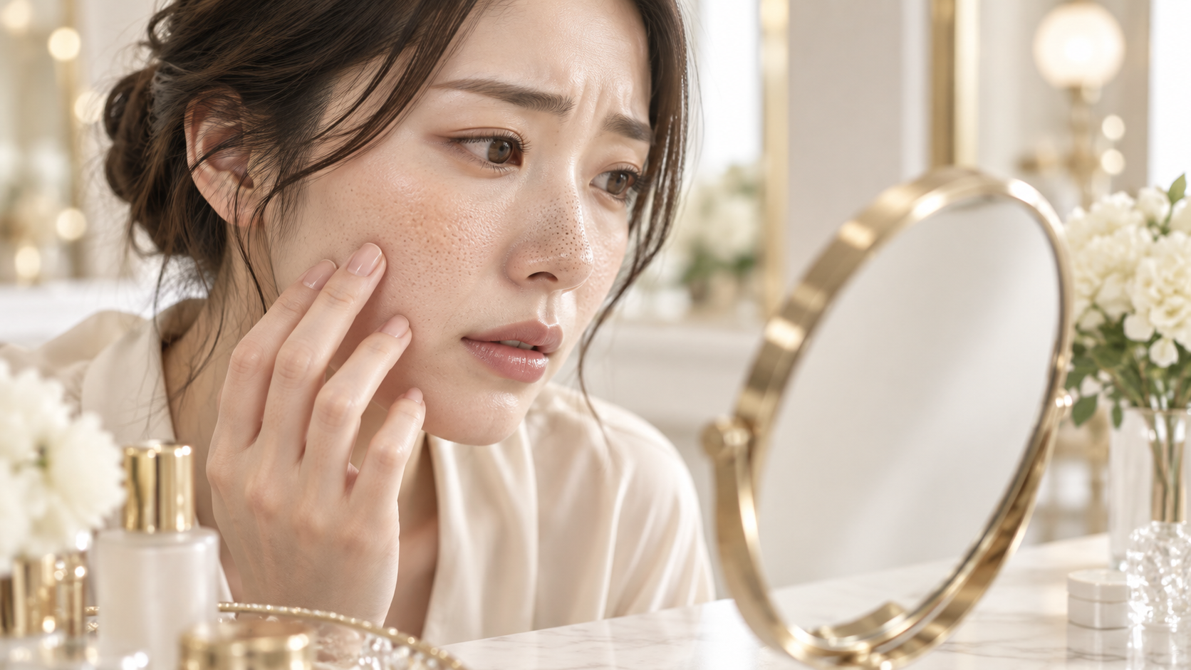 ファンデーションが毛穴落ちして 毛穴の開きや黒ずみが気になるに関するイメージ